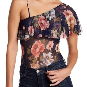 Free Press Floral Ruffled Women Bodysuit NWT